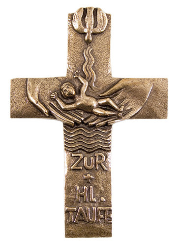 Bronze-Taufkreuz 16 x 11,5