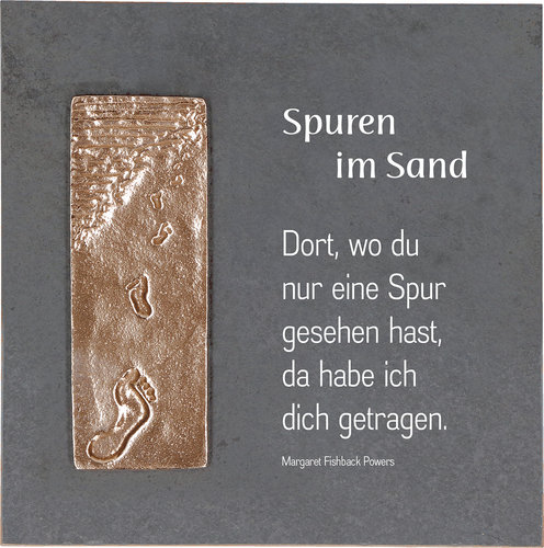 Schieferrelief "Spuren im Sand"