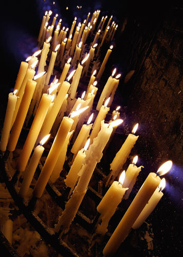 Grußkarte: Kerzen an Kerzenkapelle Kevelaer