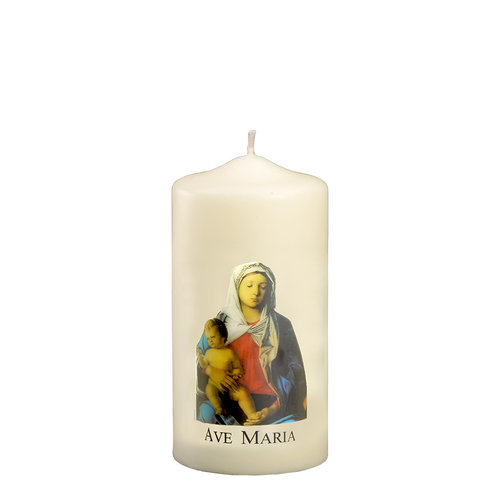 Kerze, Maria mit Kind, Transferdruck